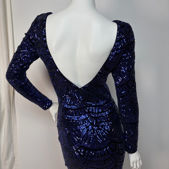Dress the Population Emery Purple Sequin Open Back Sheath Dress - Picture 8 of 10
